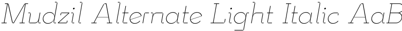 Mudzil Alternate Light Italic font