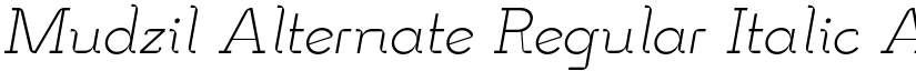 Mudzil Alternate Regular Italic font