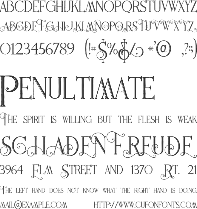 Fladeo inline grunge font preview