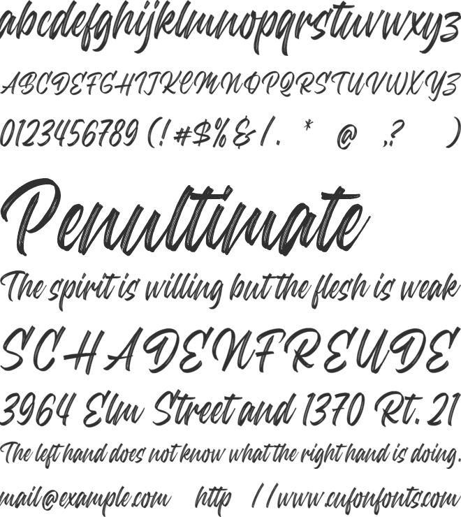 American Brush font preview