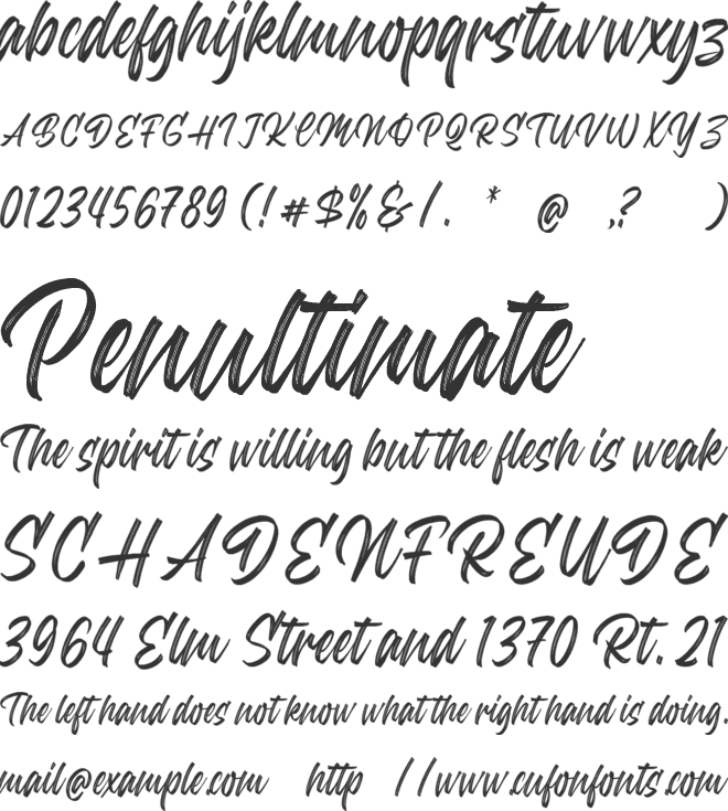 American Brush font preview
