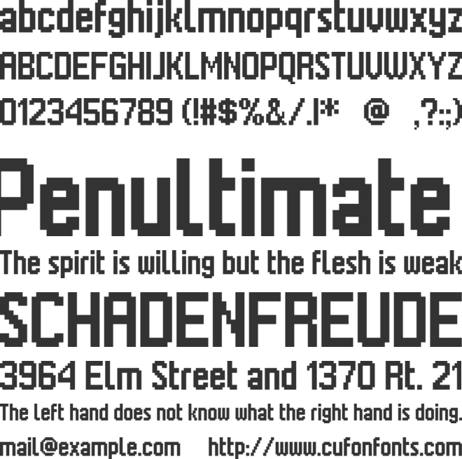 Alcatel OT-228 font preview