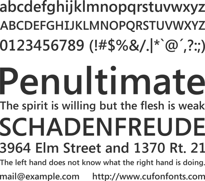 LG GM205 font preview