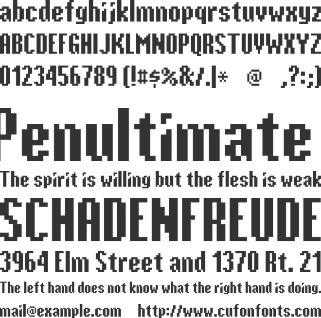 Siemens SL55 font preview