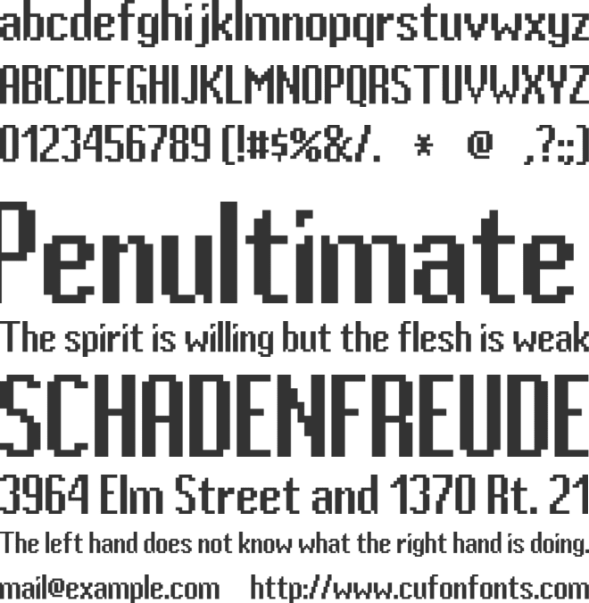 Siemens SL65 font preview