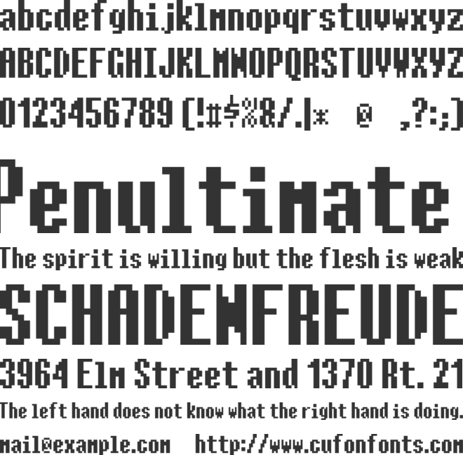 Siemens A40 font preview