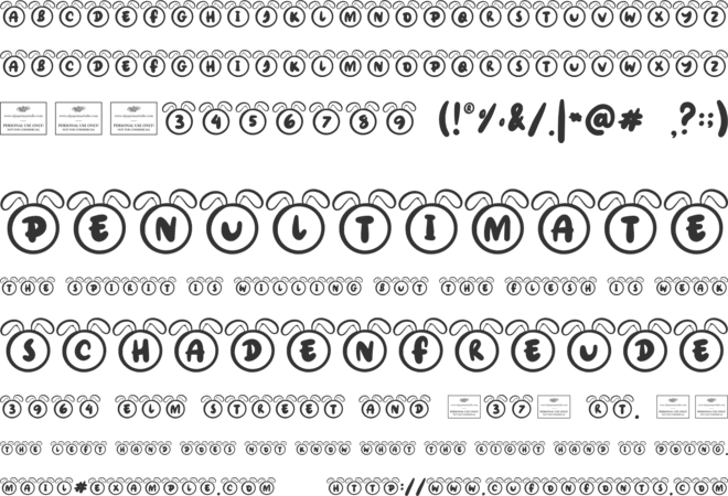 Bunny font preview