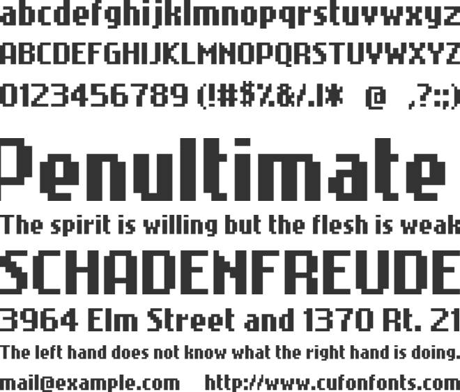 Nokia 3410 font preview