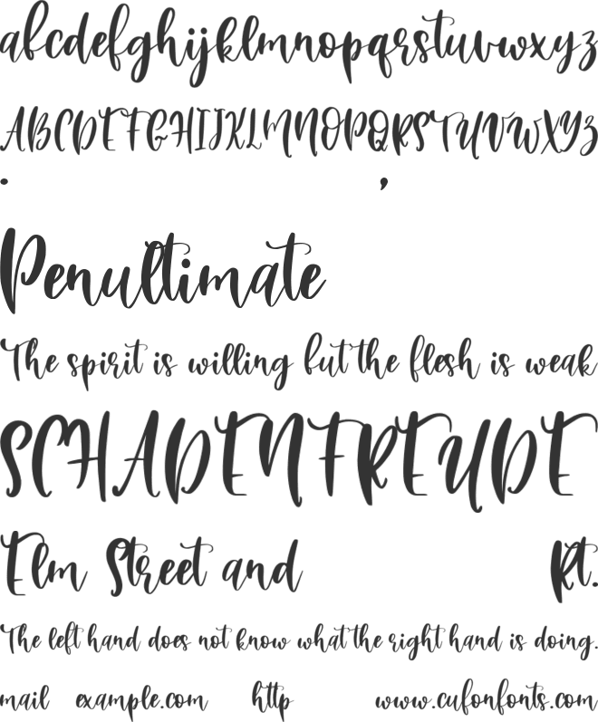 Peligona font preview