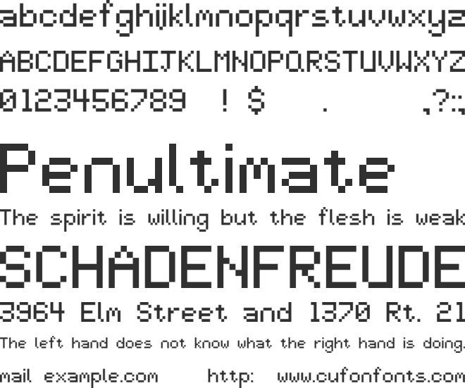 VCRLED font preview