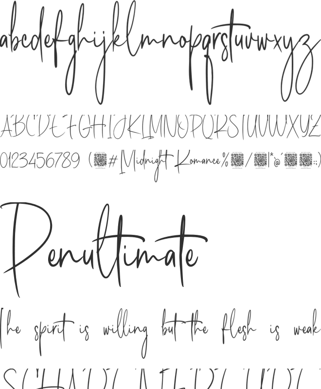Midnight Romance font preview