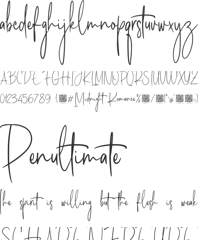 Midnight Romance font preview