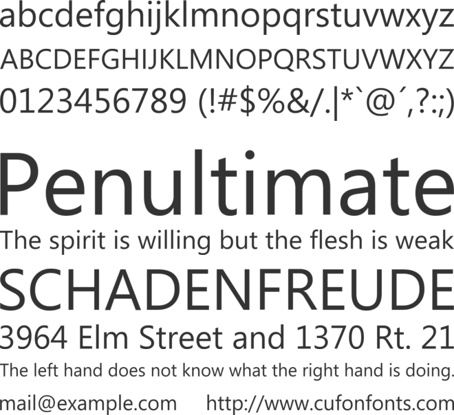 Segoe WP N font preview