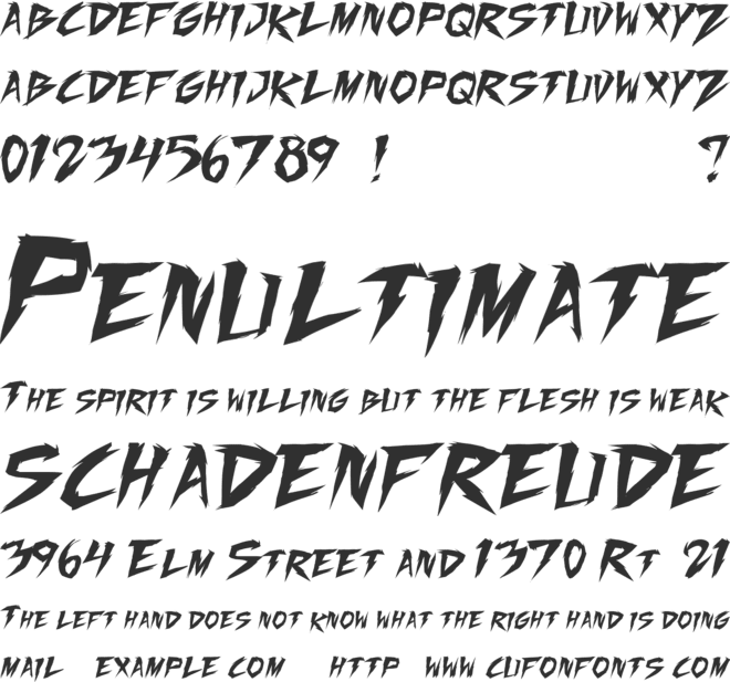 Fighting Spirit font preview
