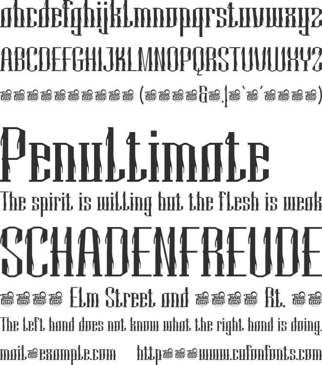 MIHBURtrial font preview
