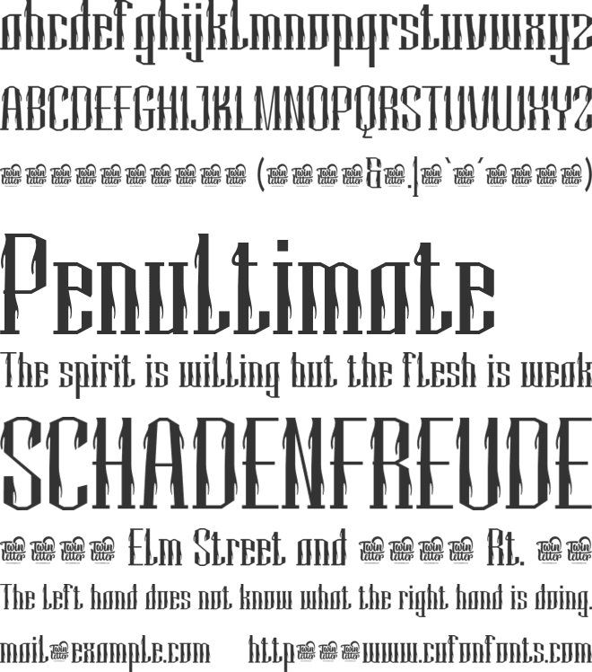 MIHBURtrial font preview