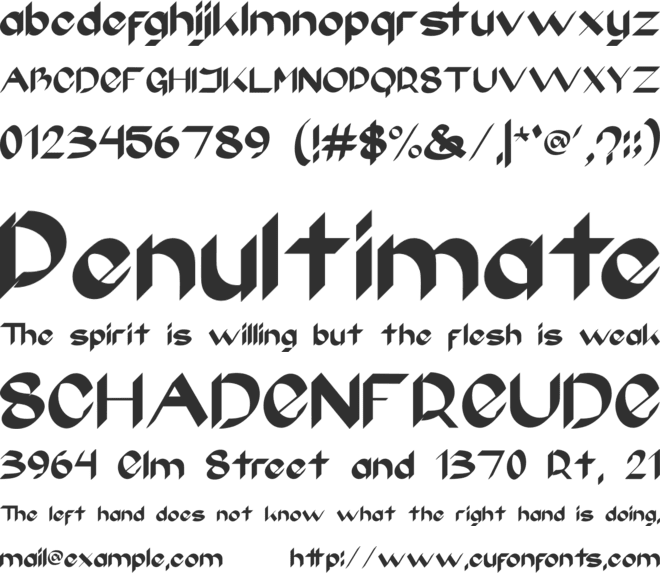 Ganely font preview