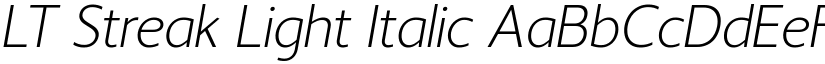 LT Streak Light Italic font