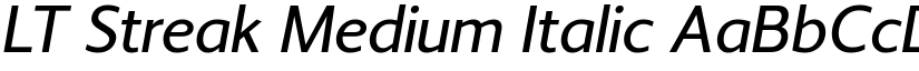 LT Streak Medium Italic font