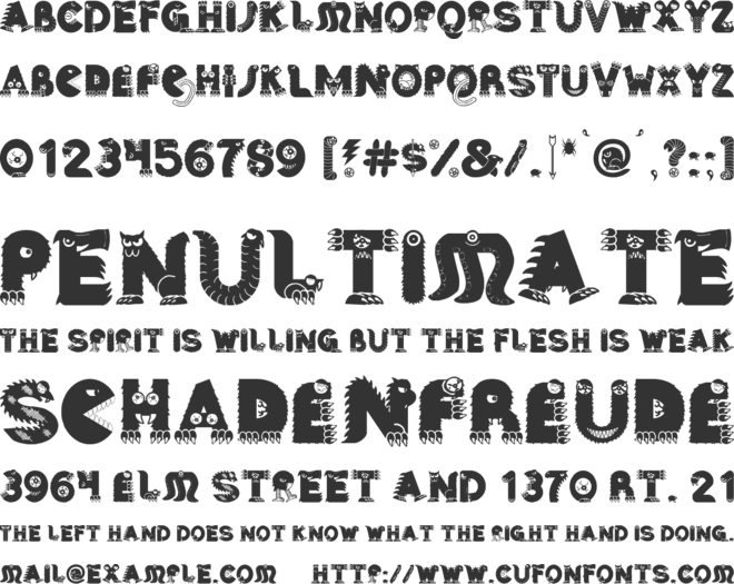 Angry Monsters font preview