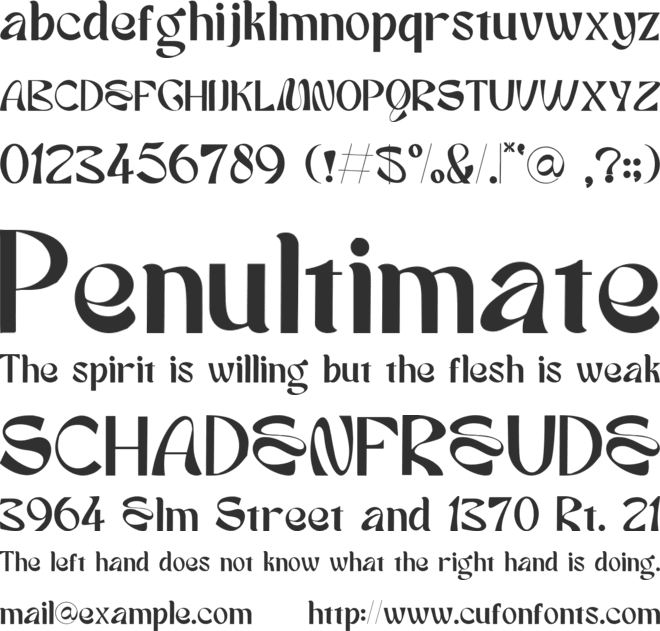 Belagio Font font preview
