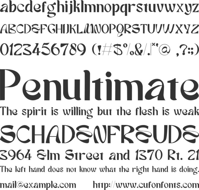 Belagio Font font preview