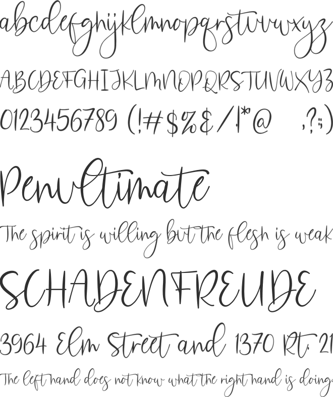 Sweettea font preview