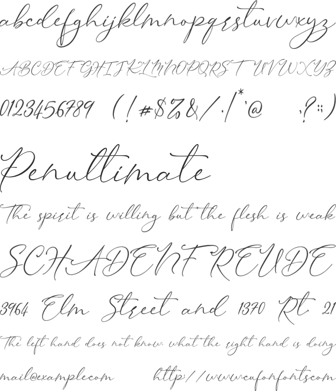Wistania font preview