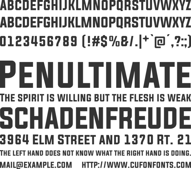 Evogria font preview