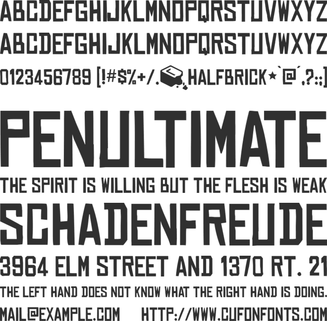 Halfbrickia font preview