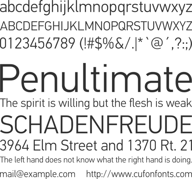 PF Din Text Universal font preview
