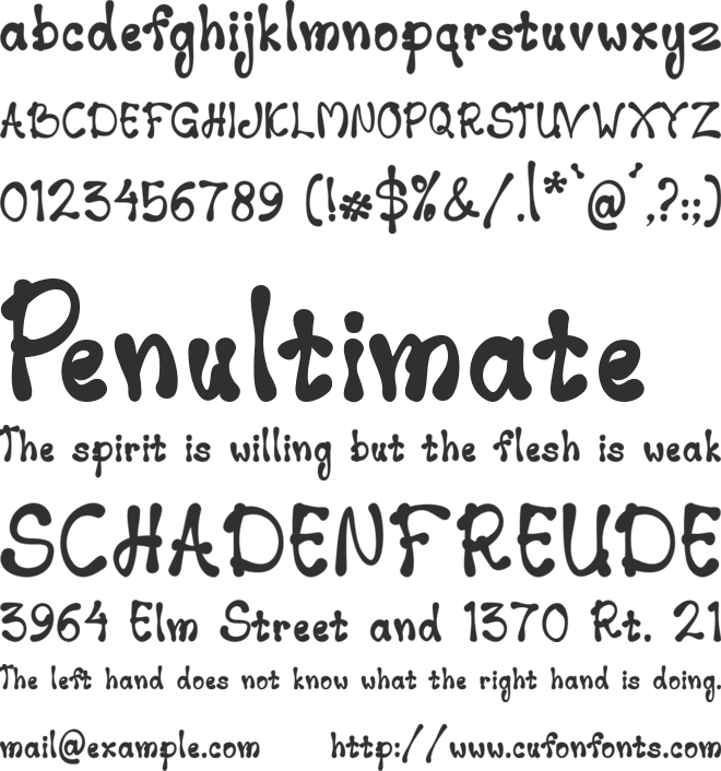 Good Baby font preview
