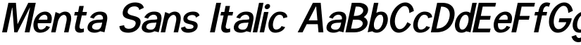 Menta Sans Italic font