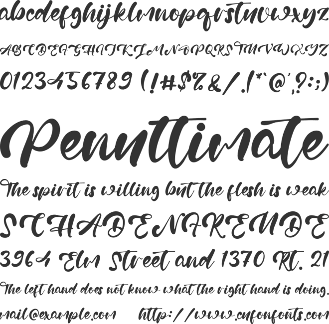 Nigel Mark font preview