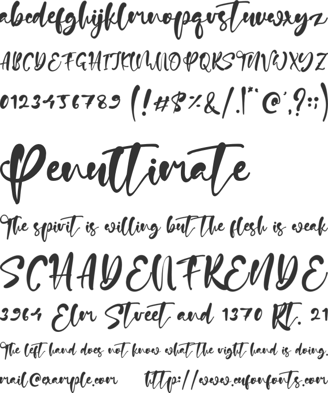 Della Dawn font preview