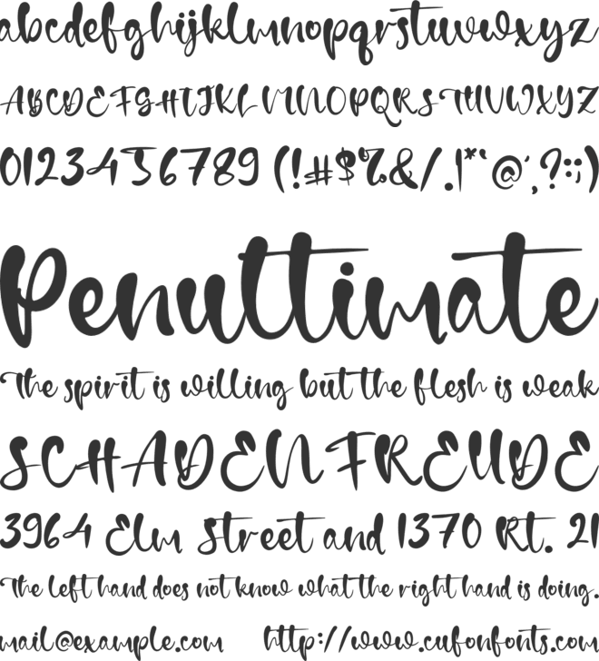 Justeven font preview