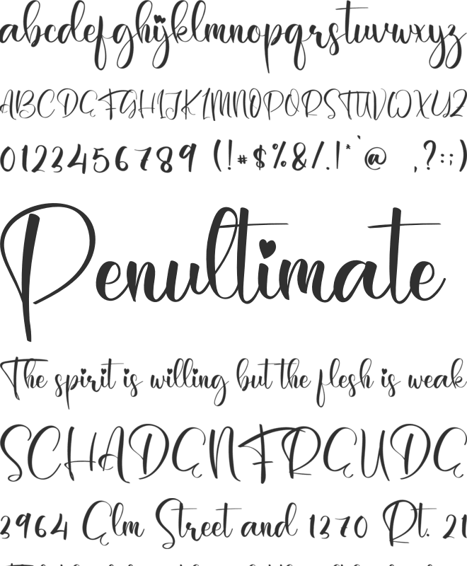 Lovely Fall font preview