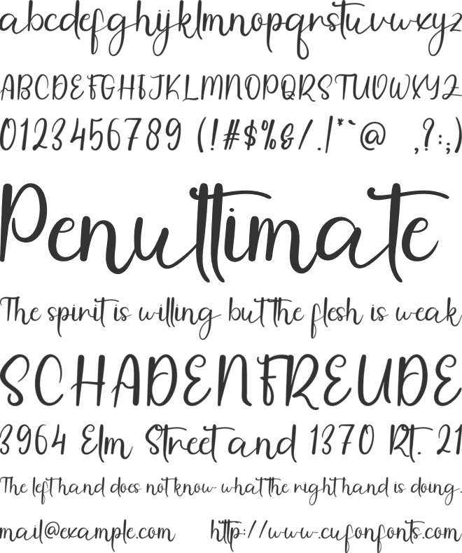 Coloring font preview