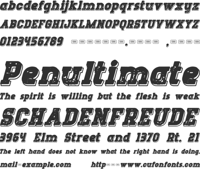 DIRTY DRAGS Free Trial font preview