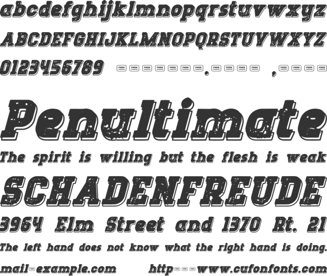 DIRTY DRAGS Free Trial font preview