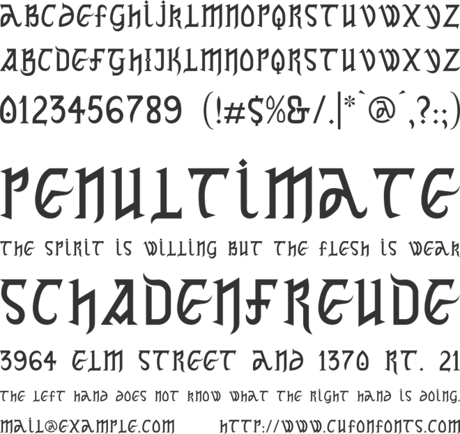 Porspican Serif font preview