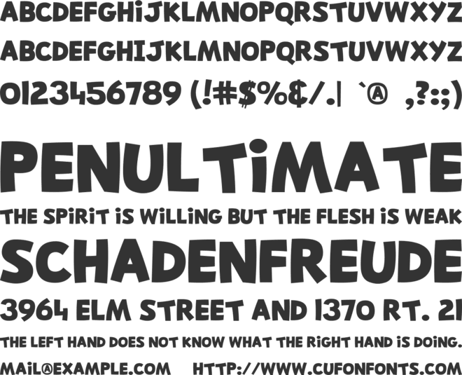 Toons Jr font preview