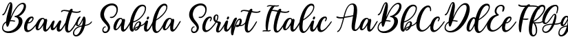 Beauty Sabila Script Italic font