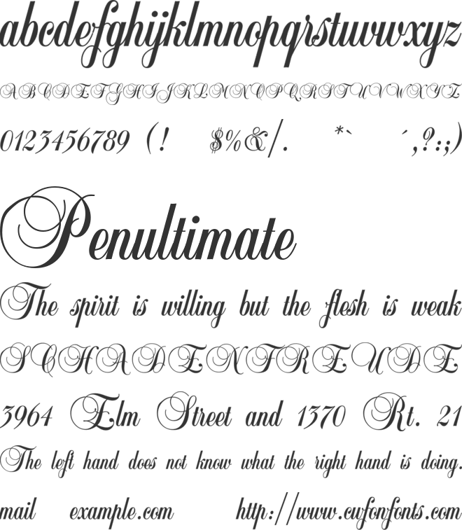 Dubarry font preview