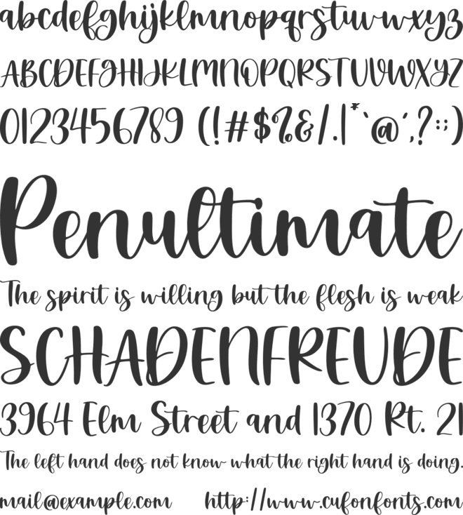 Lovely Bluebird font preview