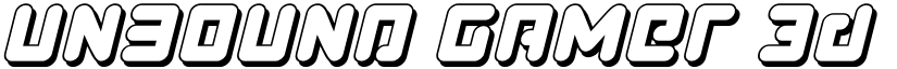 Unbound Gamer 3D Italic Italic font