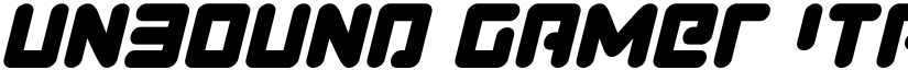 Unbound Gamer Italic Italic font