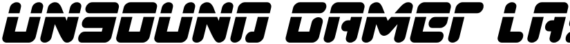 Unbound Gamer Laser Italic Italic font