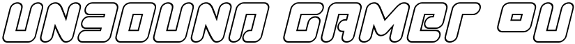 Unbound Gamer Outline Italic Outline Italic font
