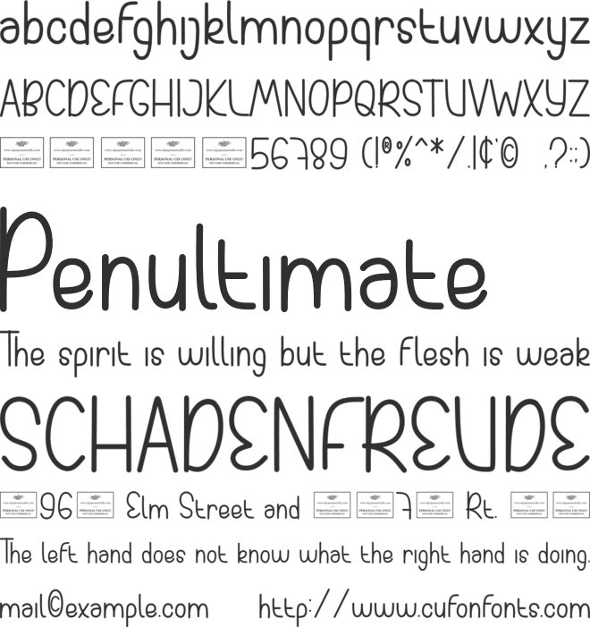 Pinky Notes font preview